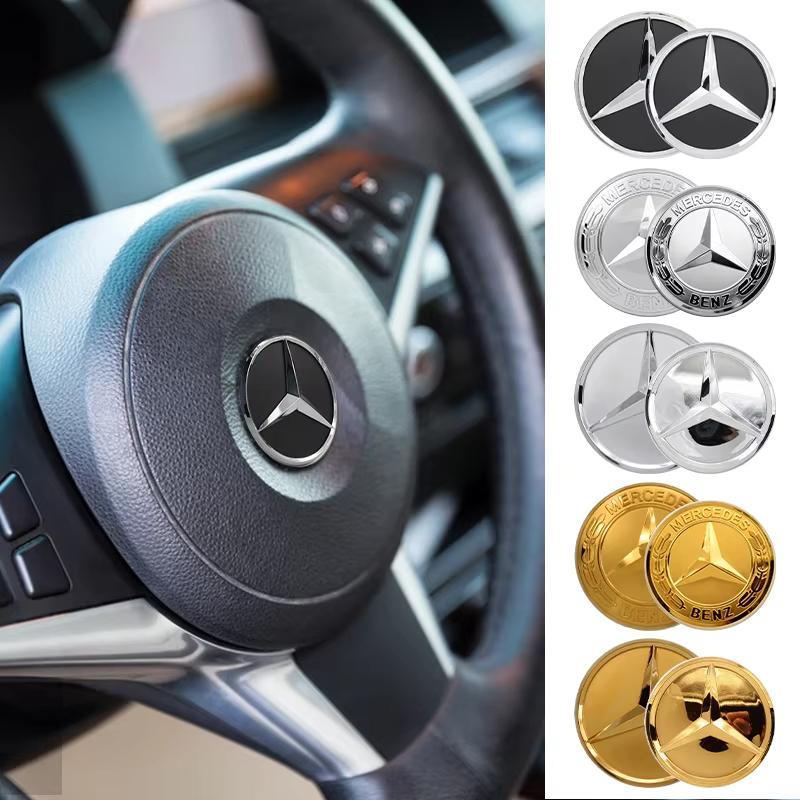 OFK3 Car Styling Logo Steering Wheel Center Badge Logo Sticker For Mercedes Benz AMG W204 GLC CLA W205 W203 W206 W253 Car Ornaments