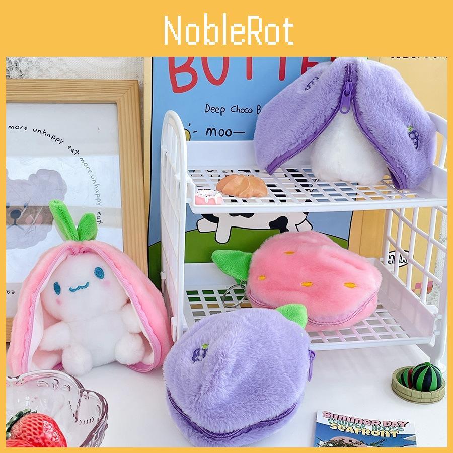 Adorable Fruity Rabbit Plush Keychain Cute Pineapple Grape Strawberry Carrot Dolls