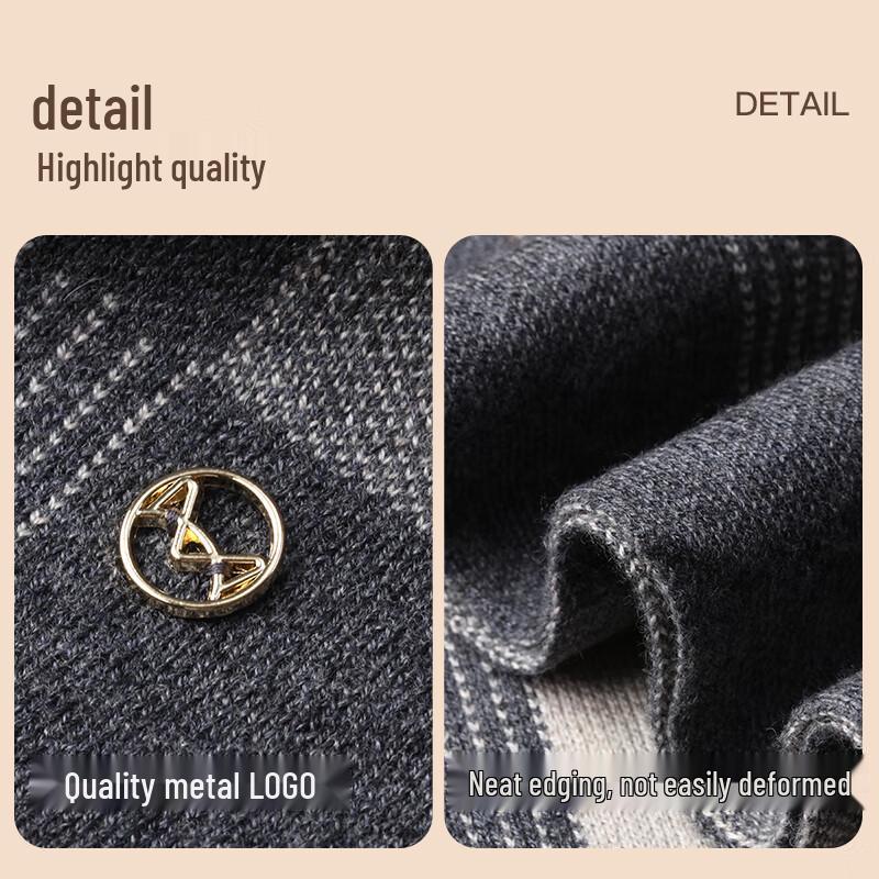 Mao Ren Men's Plaid Wool Blend Winter Scarf