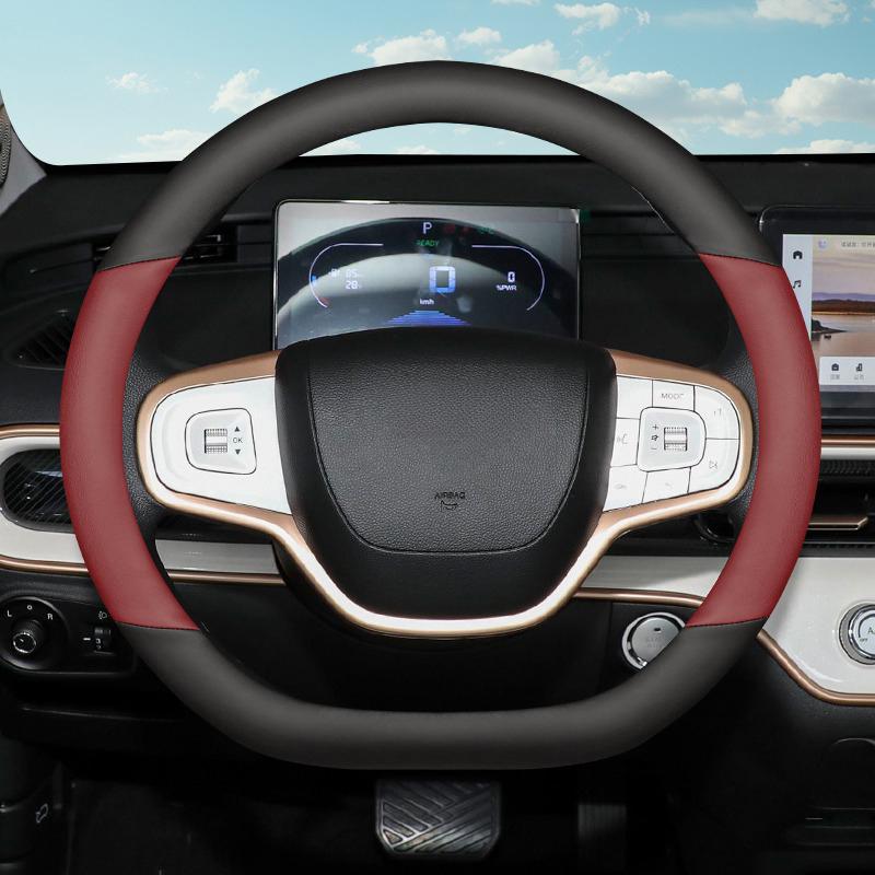 For Kaiyi Shiyue Car Auto Steering Wheel Cover Wrap Leather Ultra-thin Anti Slip Car Handle Covers 4 Season Interior Accessories