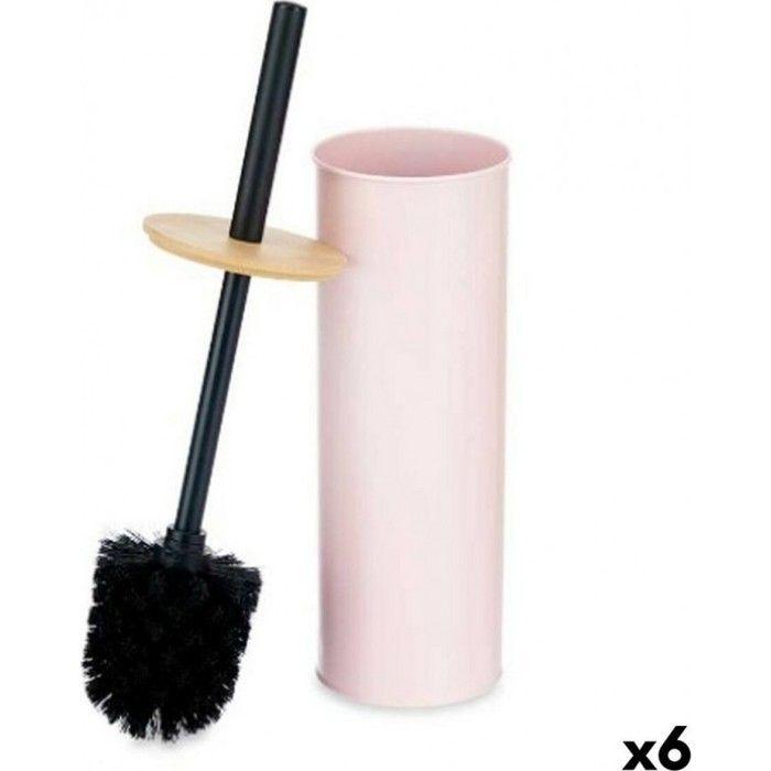 NC Brosse De Salle De Wc Rose Métal Bambou Plastique 9,5 X 27 X 9,5 Cm (6 Unités)