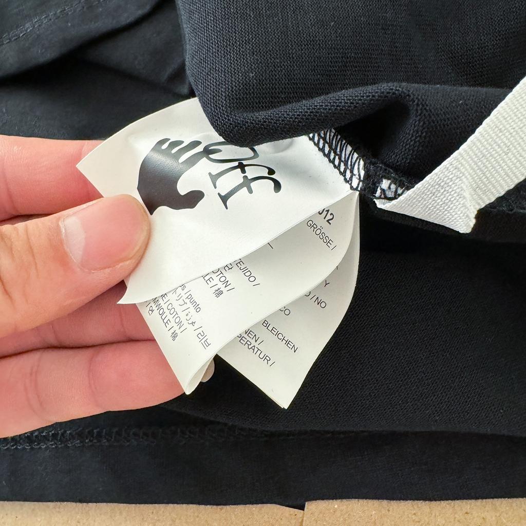 Off-White 2025 Sommer Neues blaues T-Shirt mit Geister- und Feuerschädel-Print, kurzärmelig, für Männer und Frauen, Paar-T-Shirt