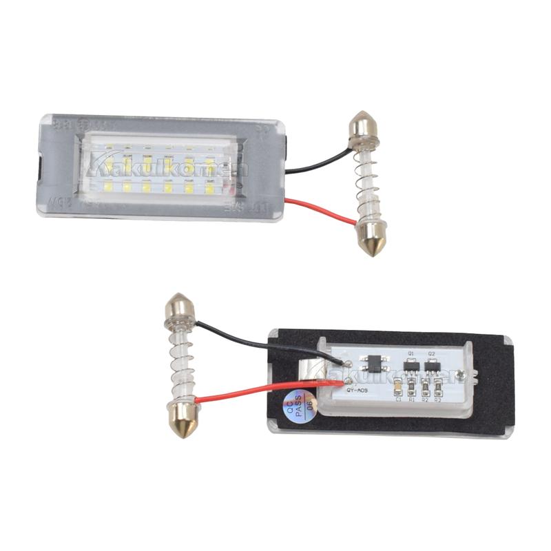 2Pcs LED Lights License Plate Light For Mini Cooper R56 R57 R58 R59 Built-In CAN-bus Resistor Error Free Waterproof 6000K White