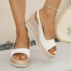 Fashion Women Peep Toe Wedges Sandals 2025 Summer New Lightweight Casual Platform Sandals Woman Gladiator Shoes Plus Size Sandals Women