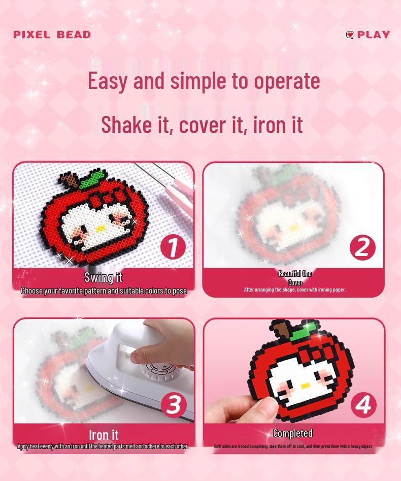 Pyssla 2.6mm Fuse Beads DIY Kit: Complete Set with Tools and Storage Bag