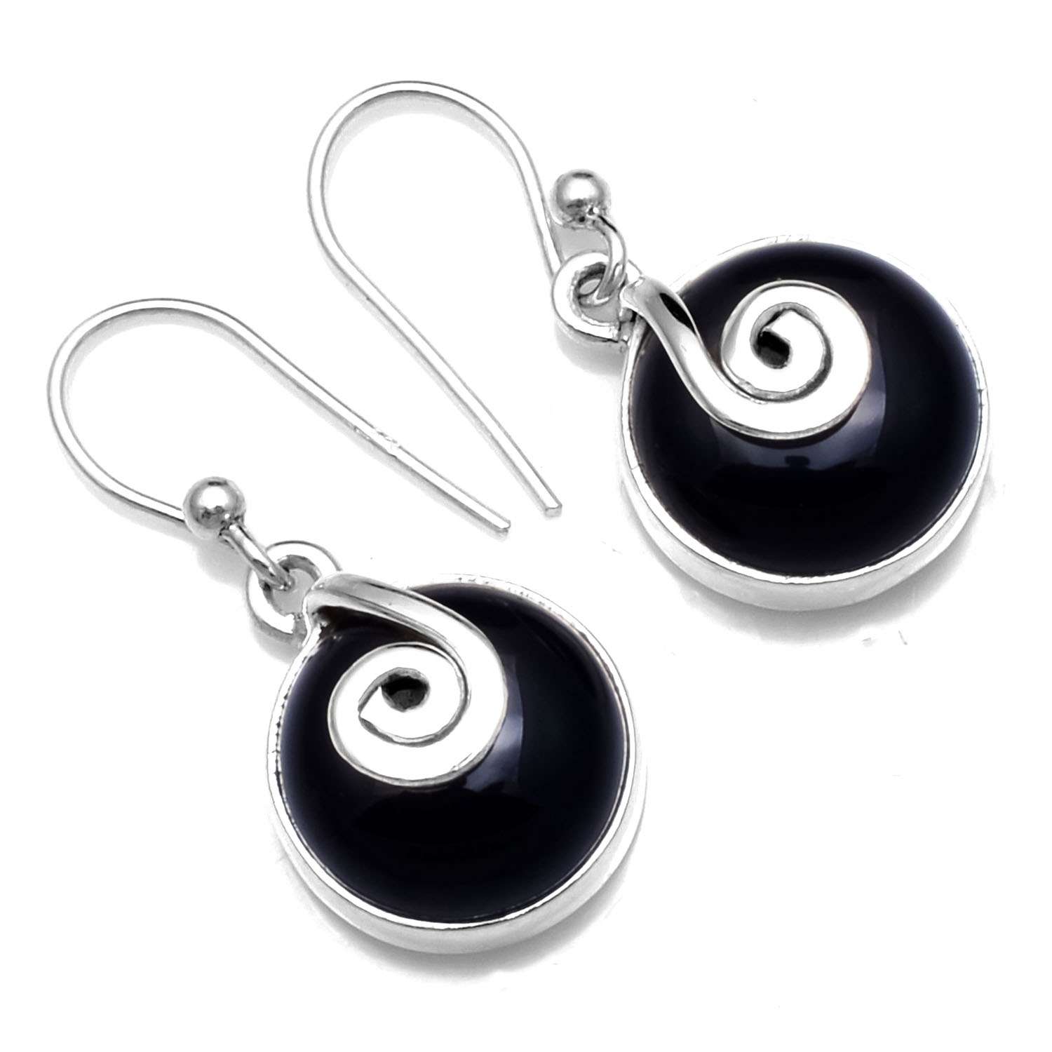 

Black Onyx Gemstone Earrings Solid 925 Sterling Silver Handmade Earrings Jewelry Gift For Women And Girls E-684