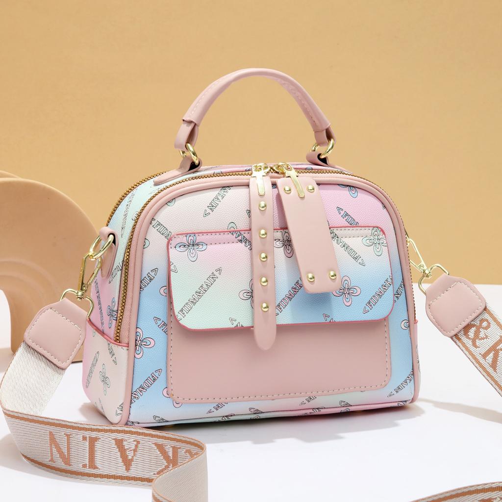 Casual Women's Handbag New Fashion Women's Bag Large Capacity Shoulder Oblique Span Bag Trendy Flower Small Square Bag