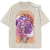 Summer Mens Purple Washed T  Shirt One Piece Perona Ghost Golden Frame High  Quality Fabric for Casual Shopping
