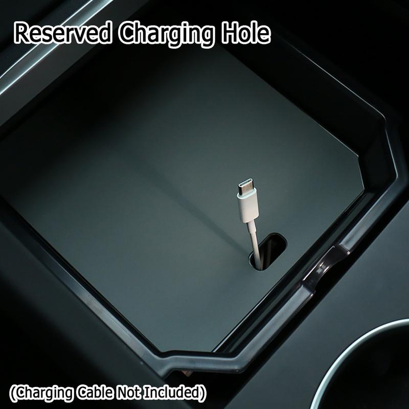 Center Console Translucent Gray Storage Box  Center Console Hidden Storage Box Suitable for Tesla Model 3 Highland -2024