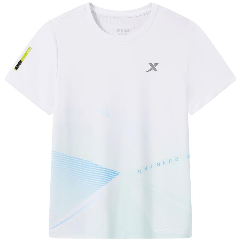 XTEP Boys' Color-Block Round Neck Short Sleeve Knit Shirt