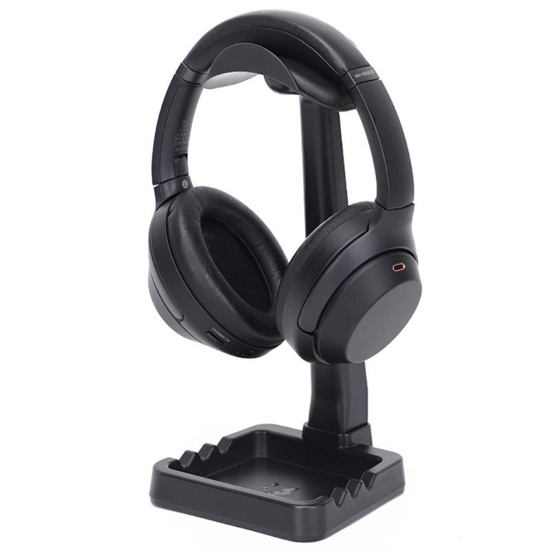 Headphone Stand With Detachable Cable Clip And Phone Dock For All Gaming Headsets And Desktop Accessories Storage