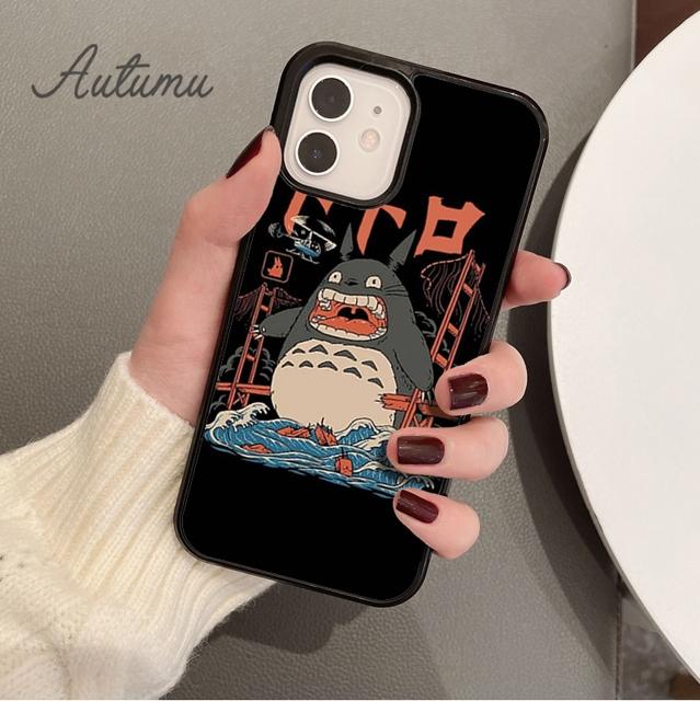 Japan Anime Cartoon Totoro Phone Case for iPhone 11 12 13 14 Pro Max Mini XR XS SE 2020 6S 7 8 Plus Samsung Galaxy S21 S22 Cover