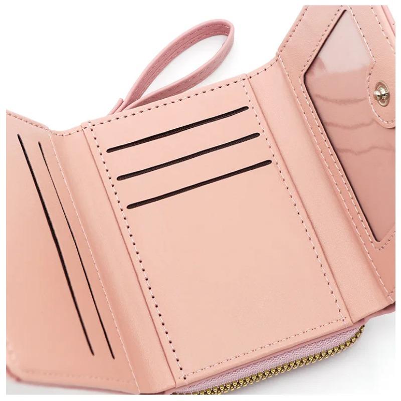 Women Kawaii Cute Wallet Lady Wallet Pink Purse Small Leather Wallet Coin Purse