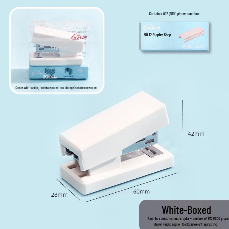 Huachi Mini Transparent Stapler - Effort-Saving Office & Student Tool