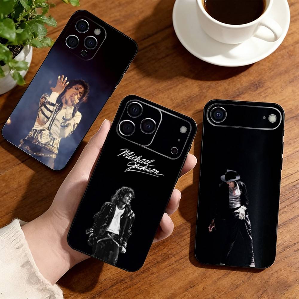 Custodia per Telefono Singer M-Michael Jackson Per iPhone17,16,15,14,13,12,11 Plus,Pro Altri Cover Morbido Nero