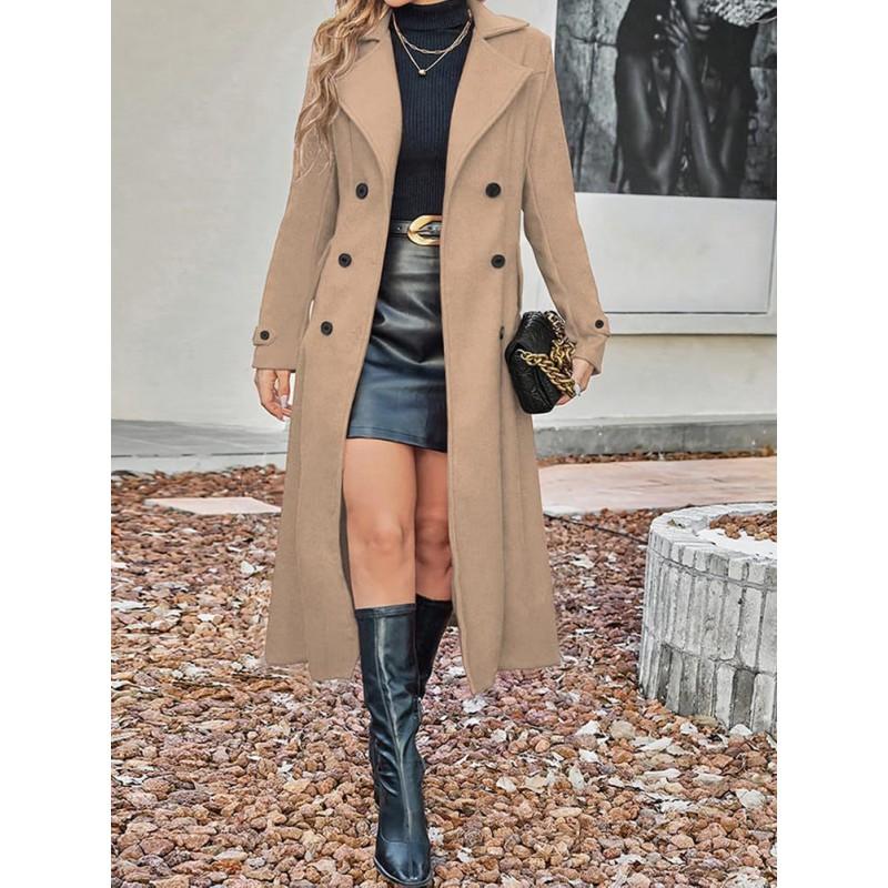 Womens Wool Blend Long Coat 2026