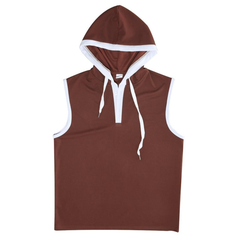 Men Hooded Sleeveless Shirt Casual Gym Tank Top Male Breathable Bodybuilding Vest Basketball Shirt Fashion Singlet Man Clothes