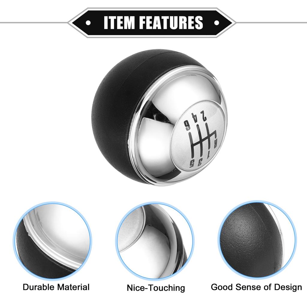 VekAuto Mini R50 R53 2000-2006 6-Speed Manual Gear Shift Knob for Mini Cabrio R52 2002-2008 Durable Plastic Black Silver Tone