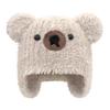 Korean Cartoon Bear Ear Plush Knitted Cap for Women's Autumn and Winter New Style Cute Warm and Versatile Pullover Cap