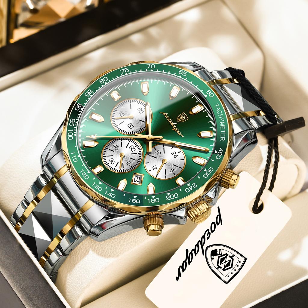 POEDAGAR Sport Men Watch Waterproof Luminous Chronograph Date Quartz Military Man Wristwatch Stainless Steel Men's Watches Reloj