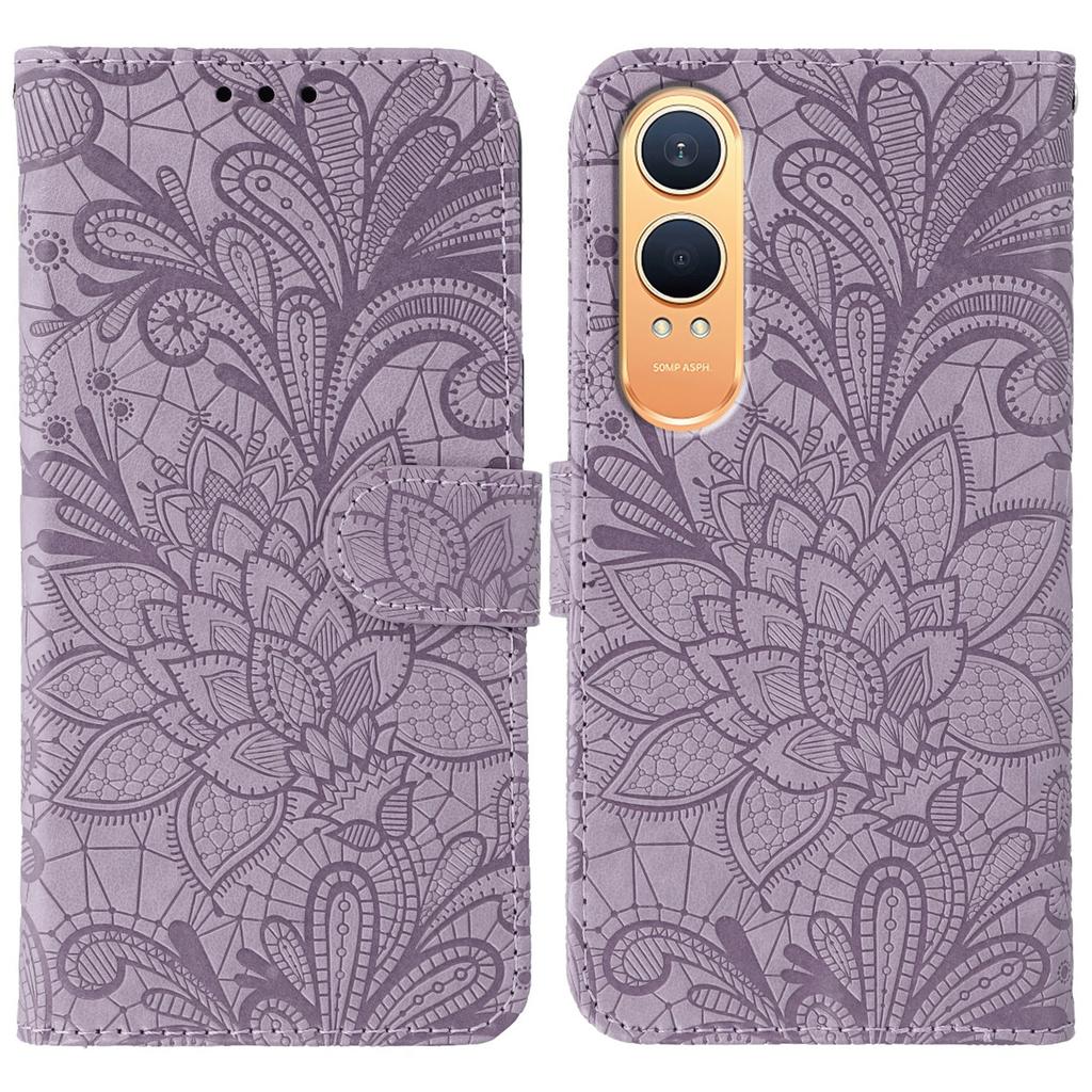 For OnePlus Nord CE4 Lite 5G Case Lace Flowers PU Leather Flip Wallet Phone Cover