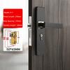 Modern Door Lever Handle With Lock, Keyed Entry, for Interior Doors, Polished Stainless Steel Finish Privacy Door Knob Lock Set