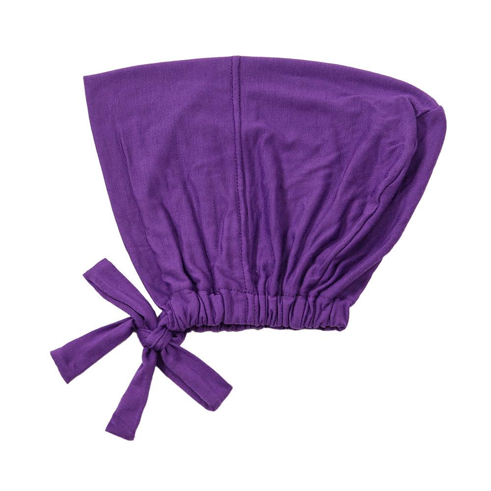 Modal Mercerized Cotton Elastic Drawstring Base Cap Solid Color Women's Hijab