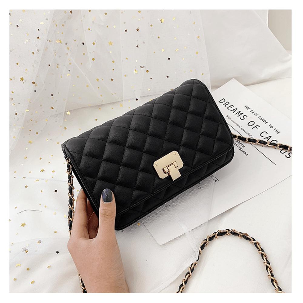 Rhombus Chain Bag, Autumn and Winter Versatile Embroidered Small Square Bag, Shoulder Messenger Bag, Mobile Phone Bag.
