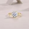 Nabest   CopperGold Plated Women Rings 3EX VVS1 D Color Round Cut 3 CT Real Moissanite Lab Diamond Ring Fine Jewelry