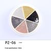 6-Grid Mixed Metal Nail Art Steel Balls Turntable