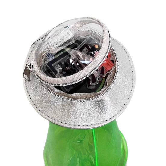 Astuccio a Forma di UFO Aliena Grande Capacità Trasparente Doppio Strato Organizzatore Cancelleria Materiale Scolastico