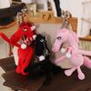 Cute Cartoon Horse Keychain Craftsmanship Fantasy Style Pony Plush Doll Pink With Scarf Simulation Horse Toy Christmas Gift