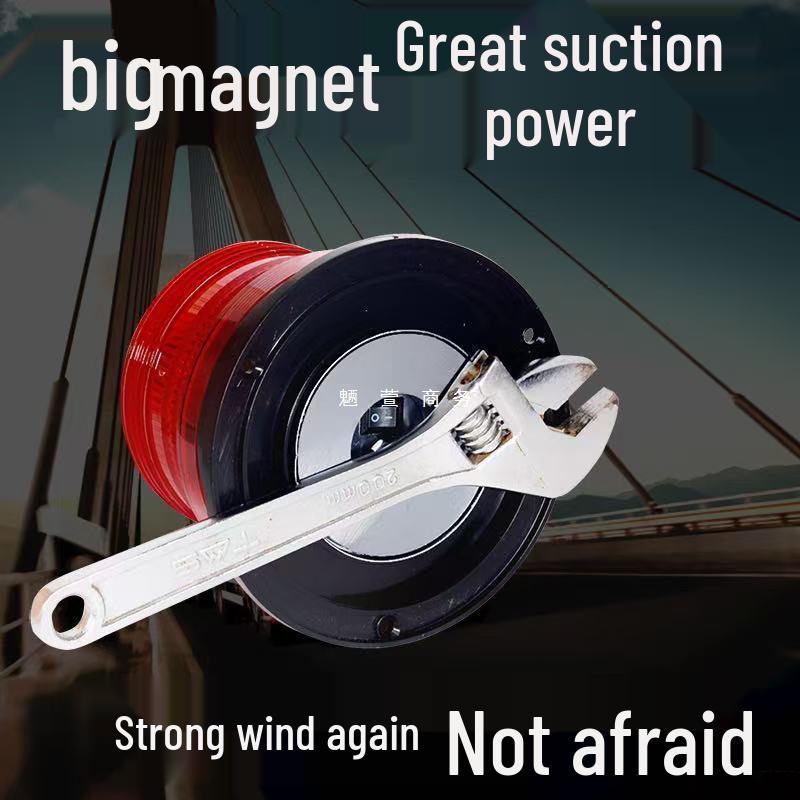 Solar-Powered Magnetic Warning Beacon: Waterproof Flashing Light for Vehicle Roadblocks