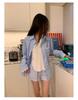 Hong Kong Style Striped Embroidered Drawstring Wide-Leg Shorts for Women - Casual, Versatile, and Lightweight