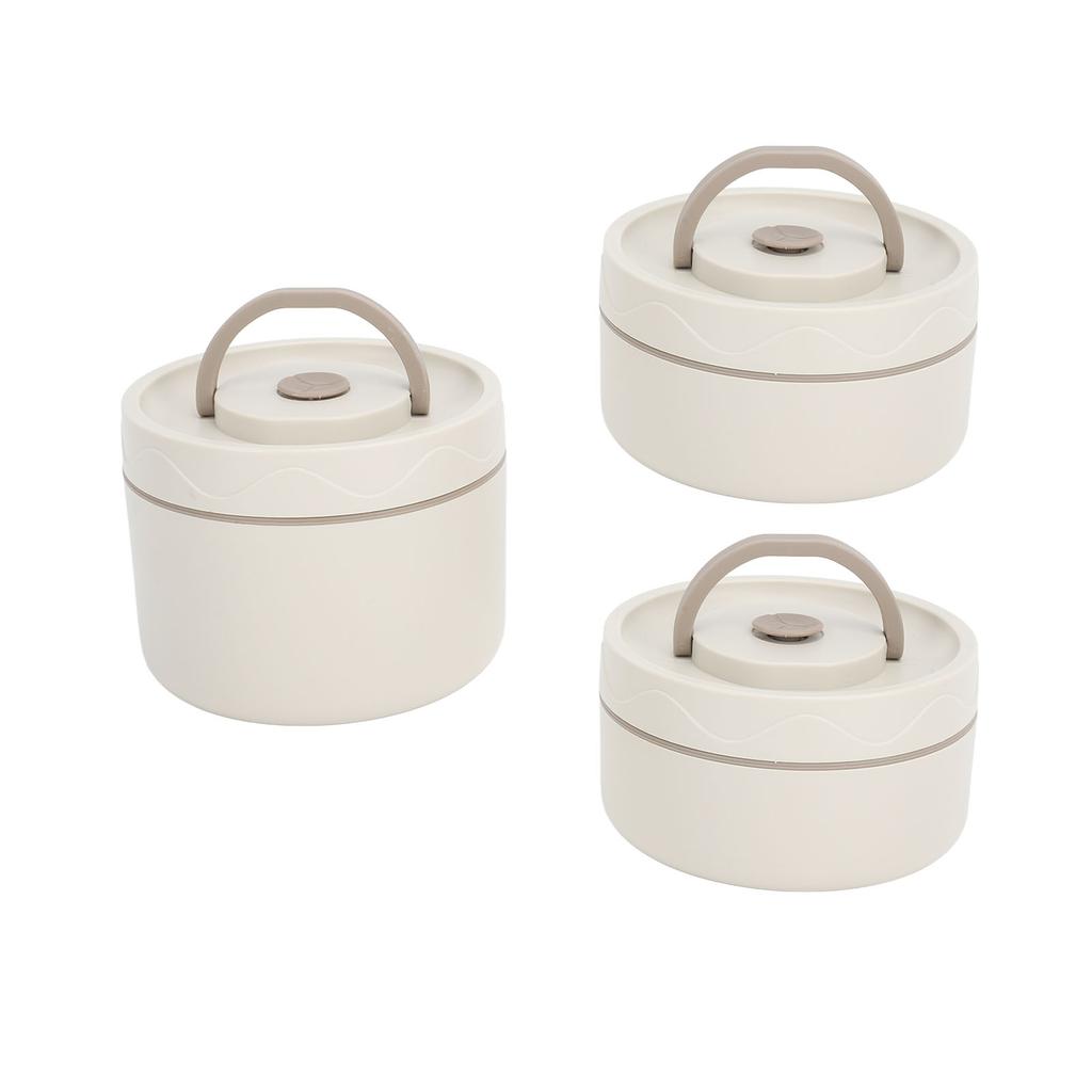 Insulated Lunch Container 304 Stainless Steel Sealed Multifunction Portable Round Thermal Bento Box with Thermal Bag