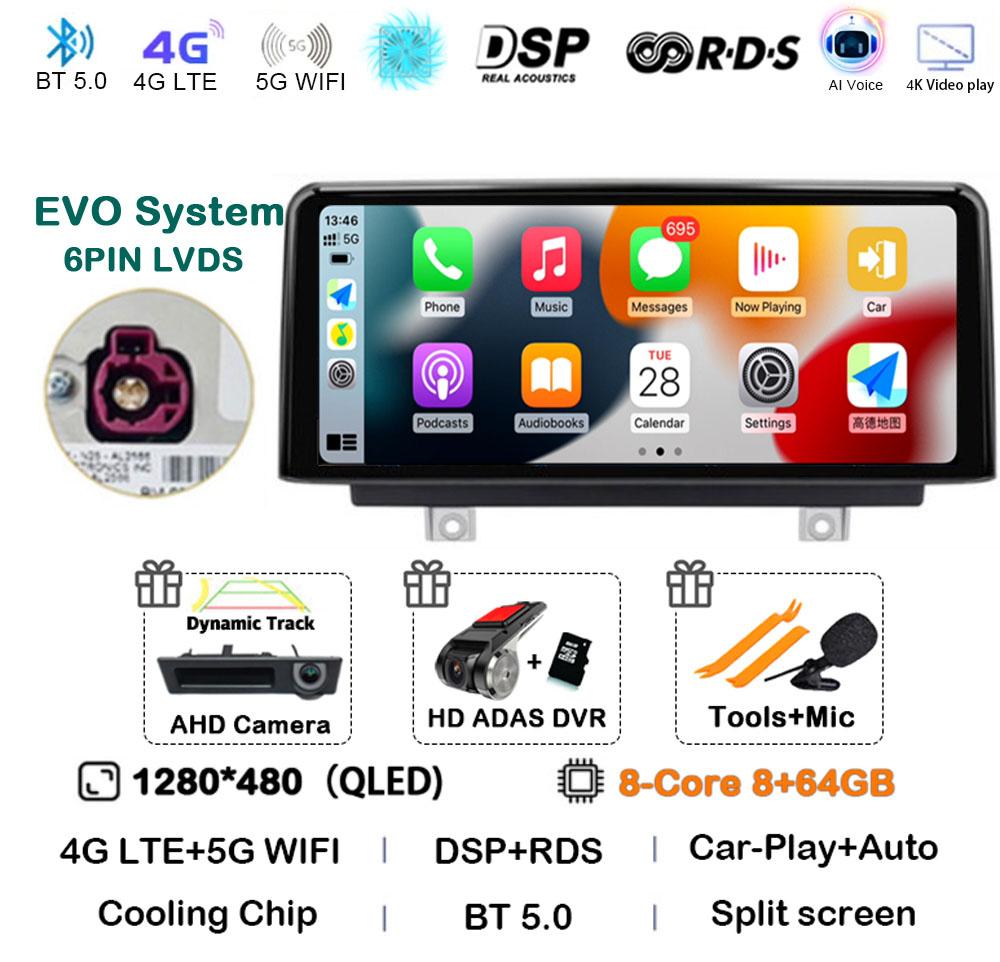 Android 14 Wireless Carplay Auto 10.25'' For BMW 1/2/3/4 Series F20/F21/F22/F30/F31/F32/F33/F34/F36 Car Radio Multimedia Stereo