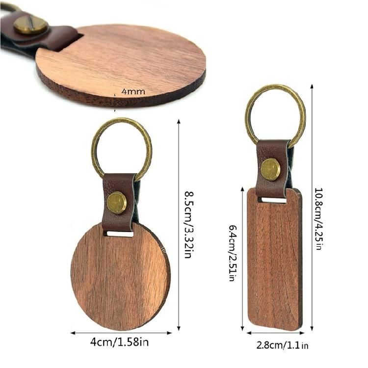 10Pcs Personalized Wooden Keychain Vintage Car Key Accessory Engraving Keyring