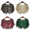 Sequins Lace Shawls Palaces Styles Women Shawls Sunscreen Hollows Out Cloak Tippet for Travel and Shopping