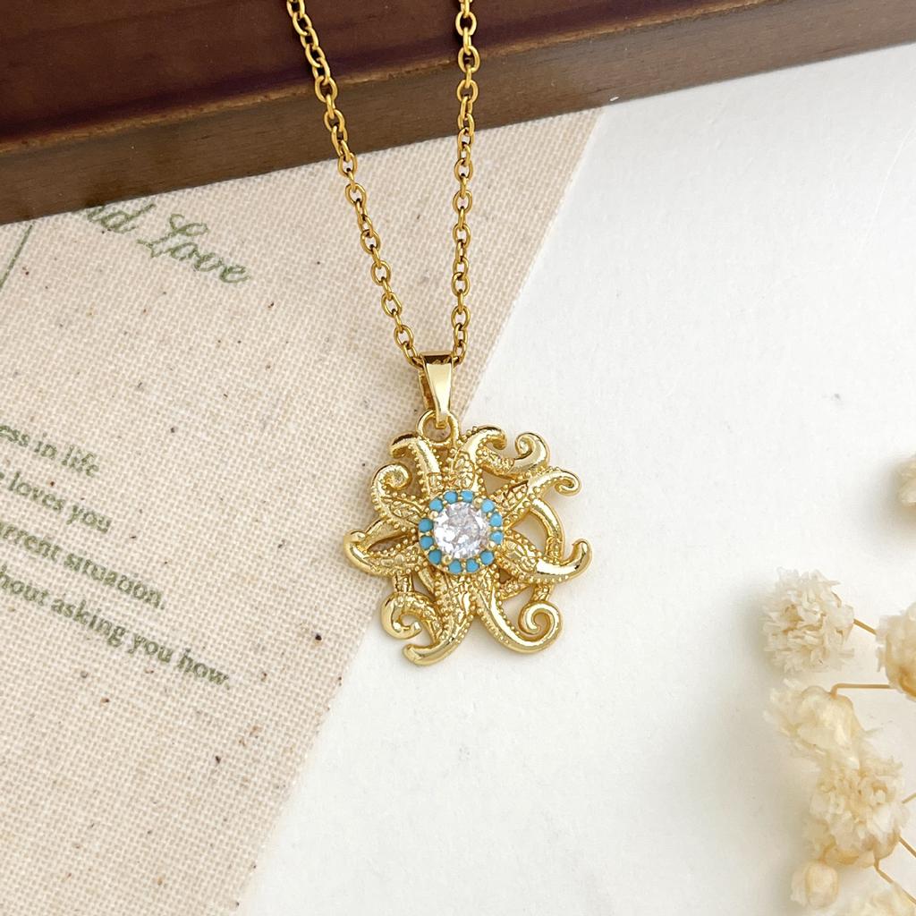 Ocean Sea Star Necklace Accessory Women's Unique Fashion Style Versatile Collar Chain