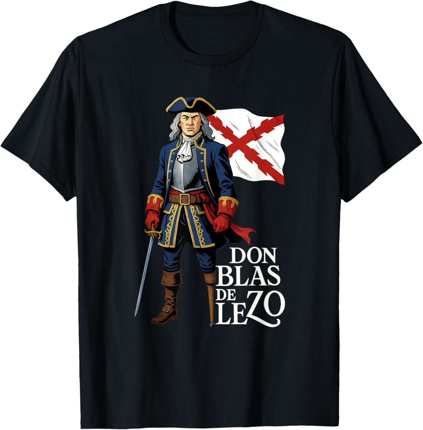 Don Blas De Lezo Héroe Tercios Ejército Camiseta Tshirt Short Sleeve Casual 100 Cotton Shift S
