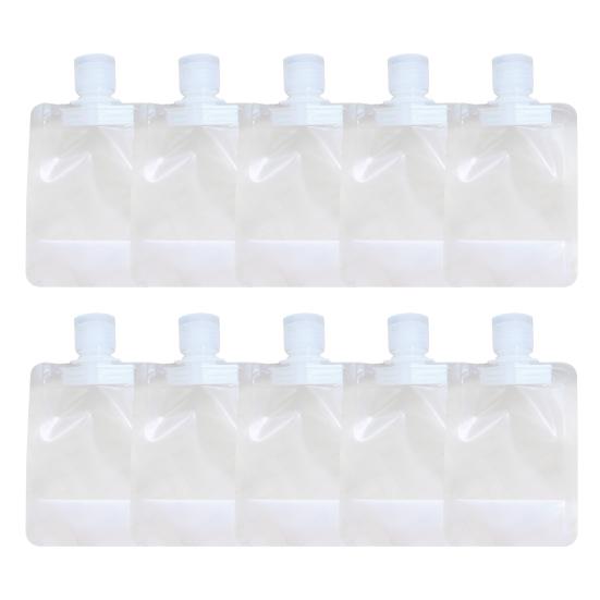 10Pcs Transparent Liquid Cosmetic Bags Portable PET Travel Storage Lotion Packing Bags for Makeup 50ML