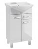Bathroom cabinet with a washbasin on legs 85x55, standing white Mea with an elongated chrome tap