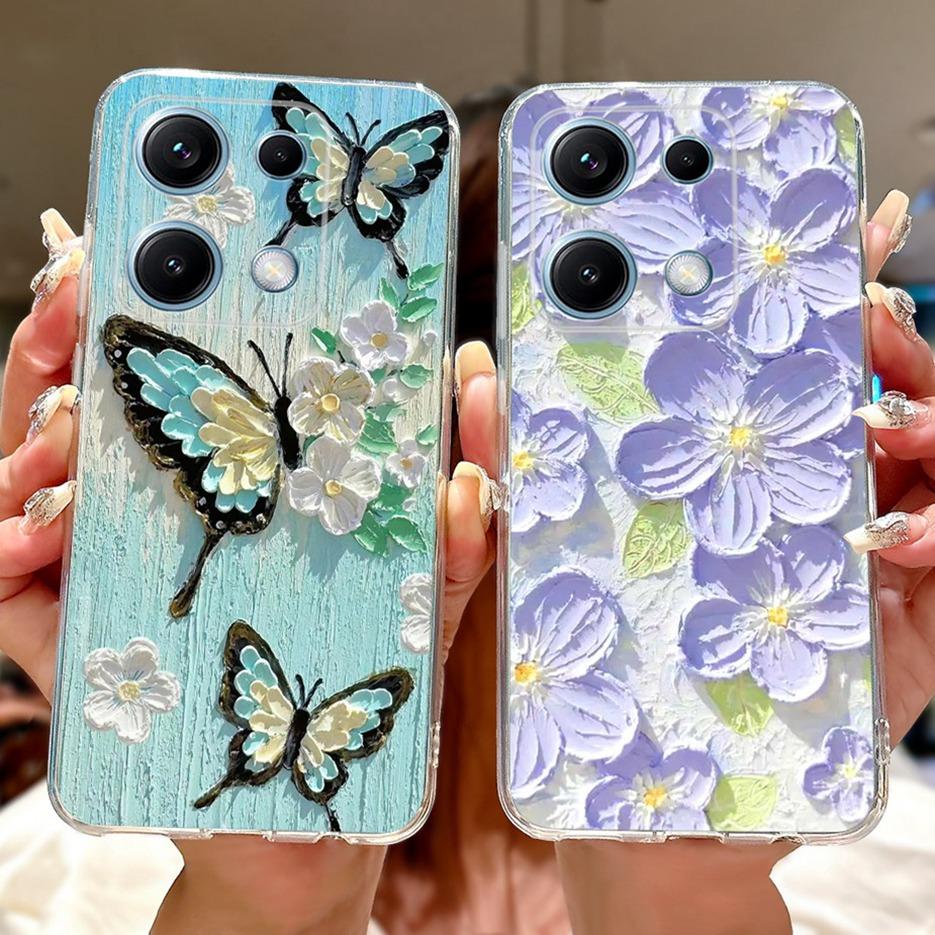 For Xiaomi Redmi Note 14S Case Stylish Butterfly Painted Cover 6.67'' Soft Silicone Phone Case For Redmi Note 14S Note14S Bumper