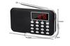 LEFON Wiederaufladbares Multifunktions-AM/FM-Taschenradio mit USB- und microSD-Kartenunterstützung, MP3-Player, LED-Licht und tragbarem Radio (Schwarz)