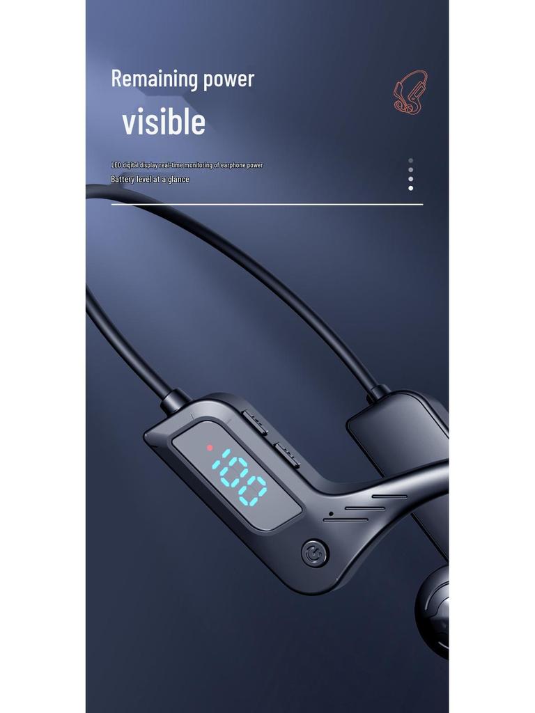 X7 Wireless Bone Conduction Sports Headphones with Bluetooth, Waterproof, Card-Insertion, and Digital Display.