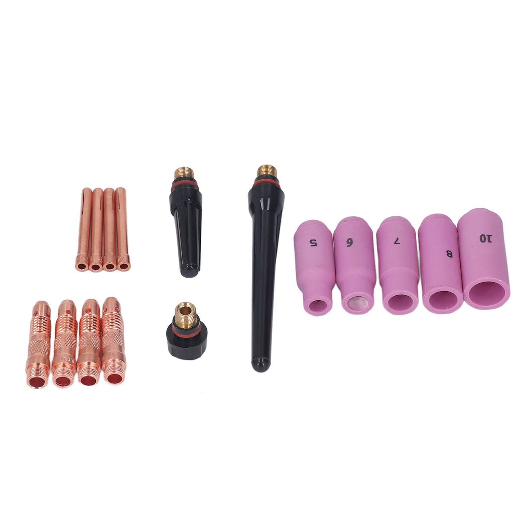 16PCS TIG Welding Torch Accessories Kit Copper Ceramic Plasma Cutter Torch Consumables for WP 17 18 26