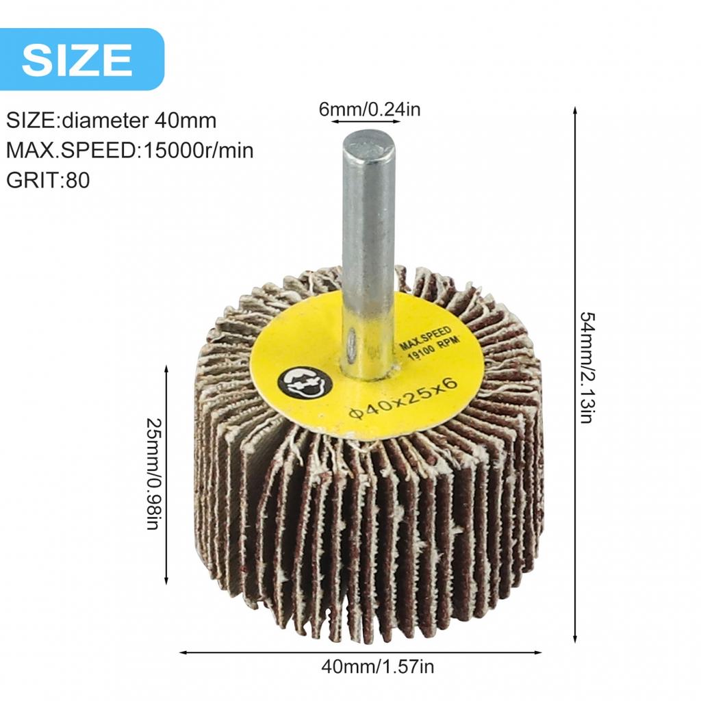 Long lasting Emery Cloth Sanding Flap Wheel 80 Grit 1680mm x 6mm Shank