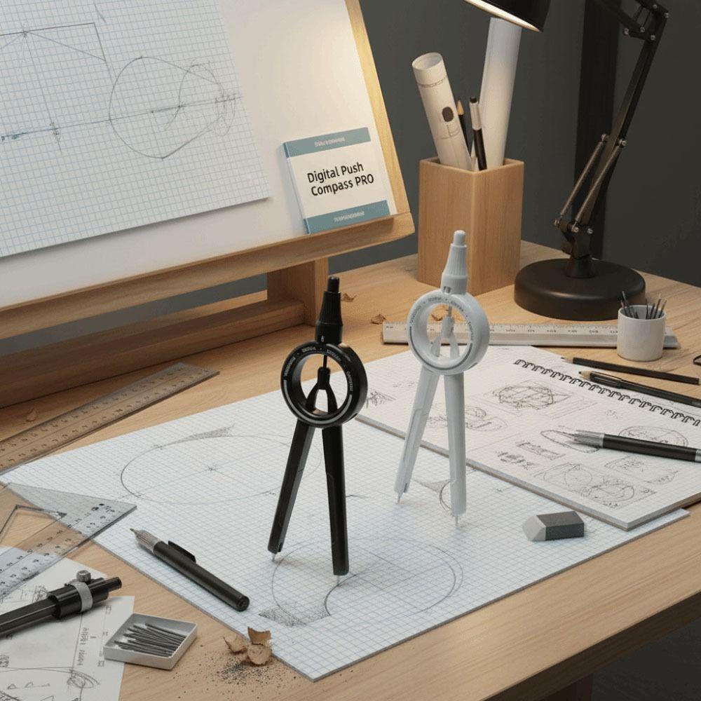 Digitale Radius Display Cirkel Tekenmalplaat Precisie Druk Kompas Liniaal Basisschool Examens