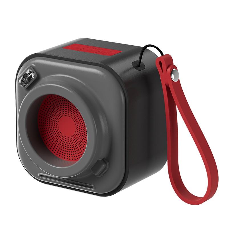 Mini Portable Bluetooth Speaker Wireless Outdoor Subwoofer with TF Card Built-in Light Lanyard for Camping Hiking Cycling Desk