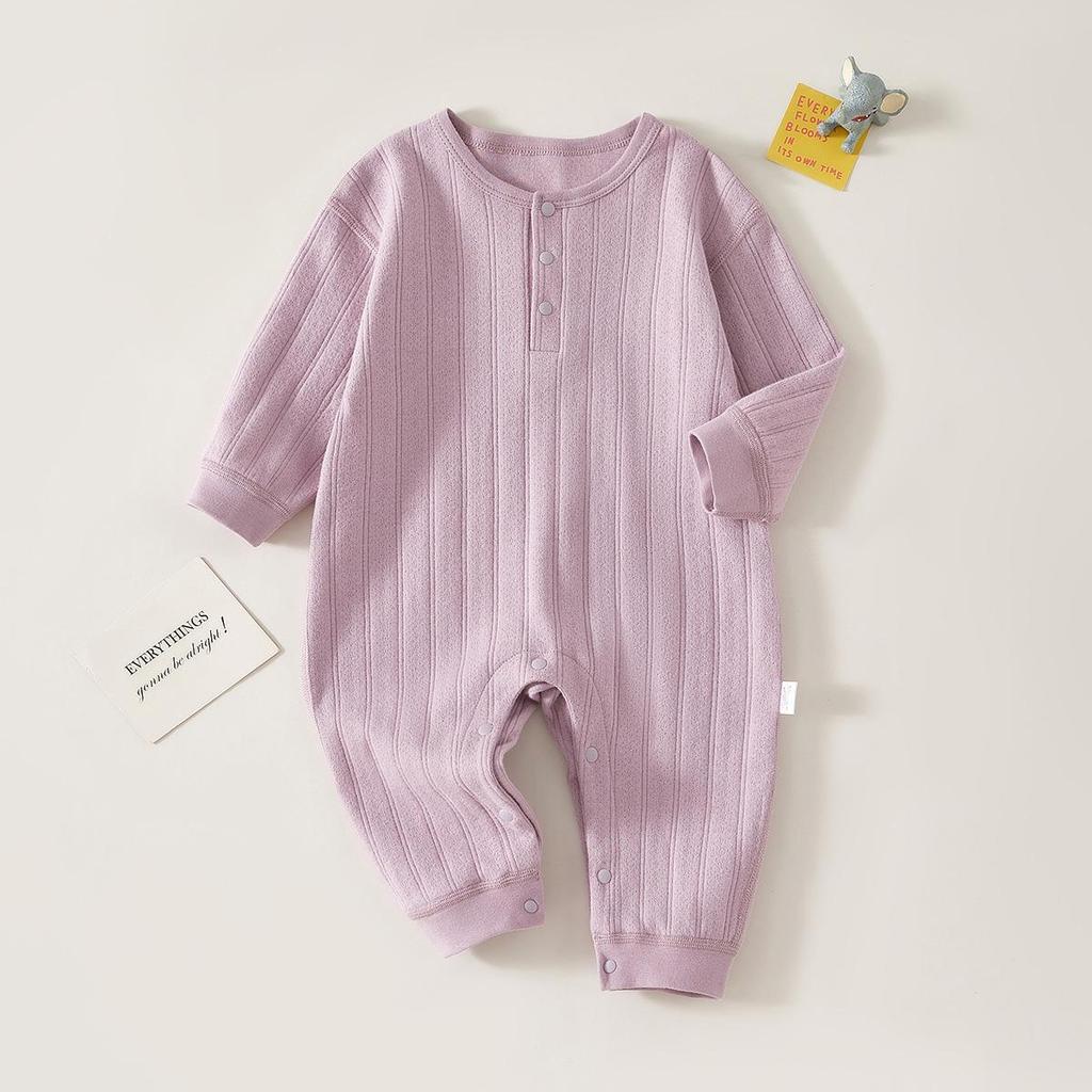 Pure Cotton Long Sleeve Baby Bodysuit: Spring & Autumn Style Newborn Romper